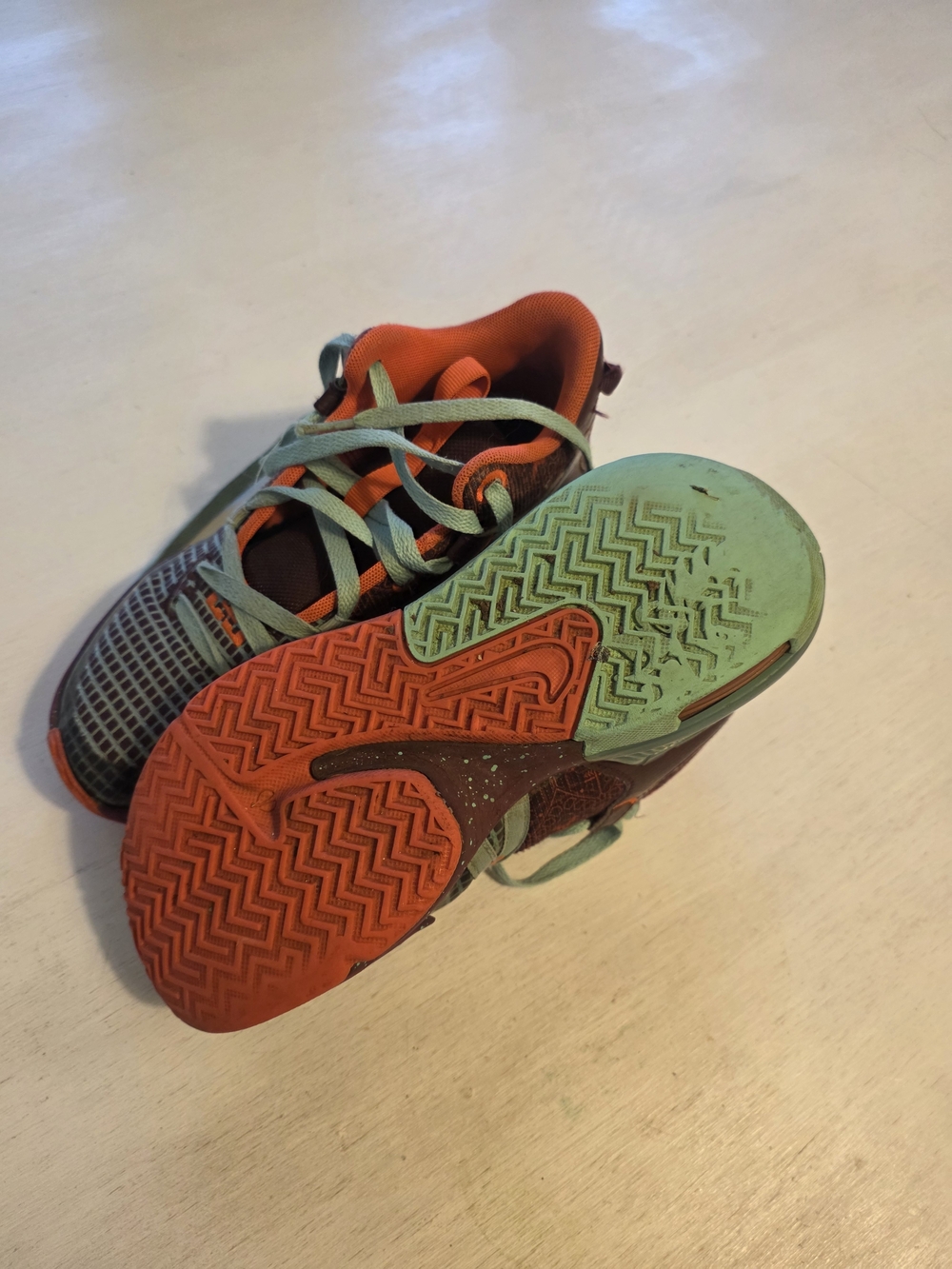Nike Kids Sneakers in Orange and Teal Accents - Picture 2 of 5